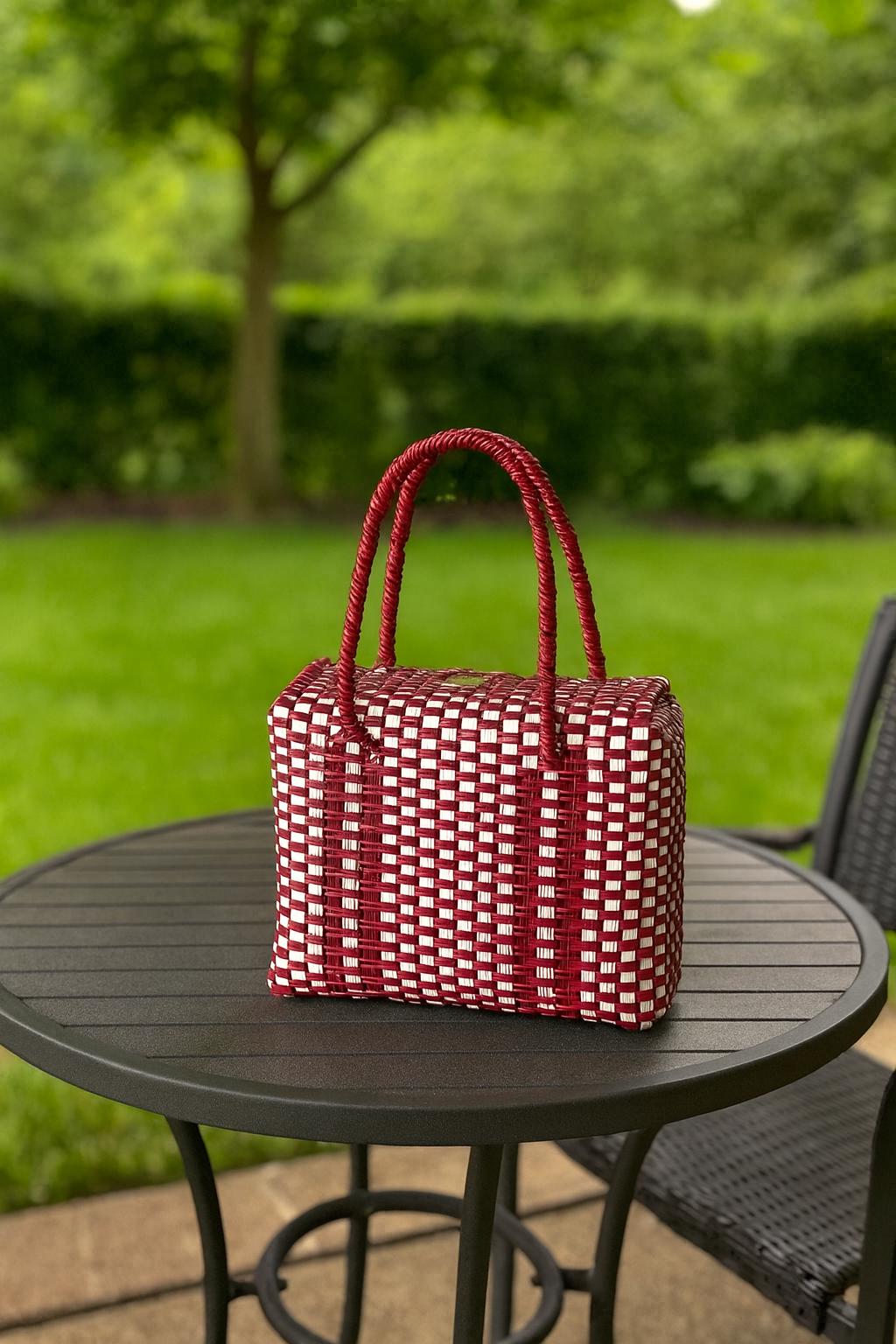 Handwoven Recycled top handle Bag - Artisan Made Purse from Chiapas, Mexico