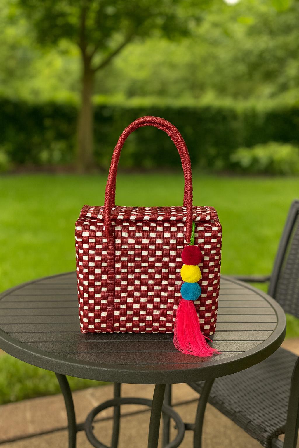 Image of Handwoven Recycled top handle Bag - Artisan Made Purse from Chiapas, Mexico