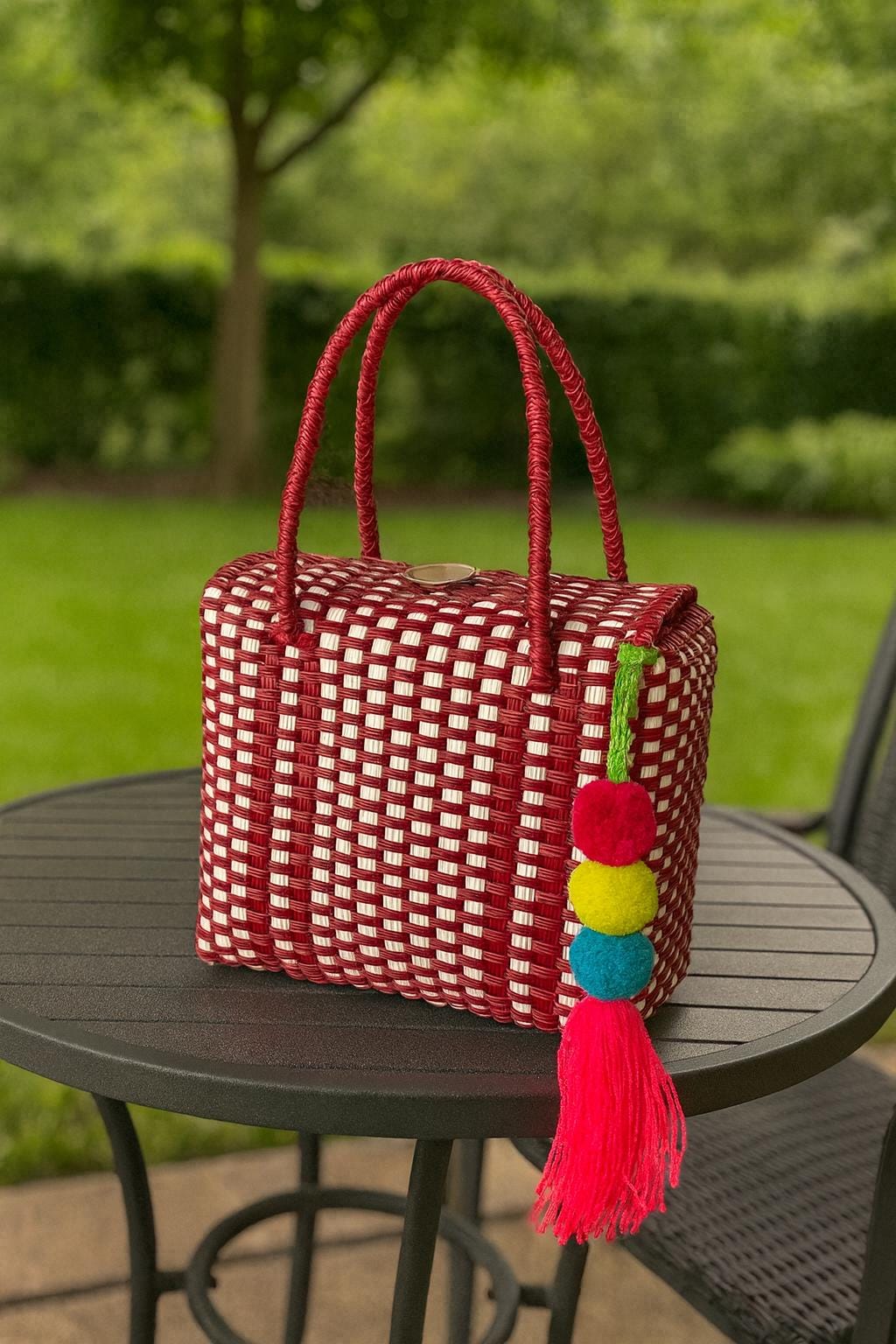 Handwoven Recycled top handle Bag - Artisan Made Purse from Chiapas, Mexico