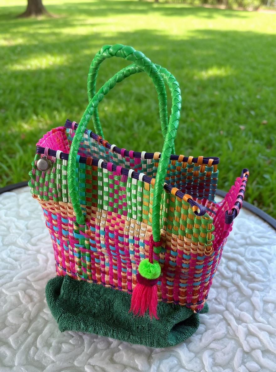Image of Super Cute Handwoven Recycled top handle Bag - Artisan Made Purse from Chiapas, Mexico