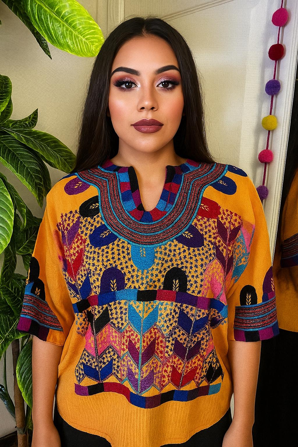 Image of Beautiful Floral Embroidered Blouse - Mexican Embroidered Blouse - Floral Designs