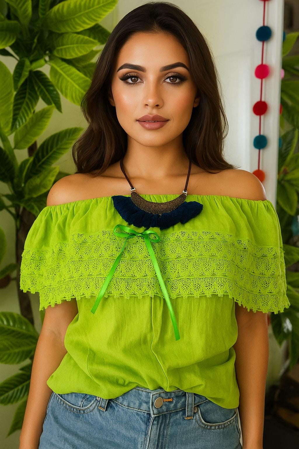 Image of Summer Loose Fit Top - Artisan Made Blouse - Fresh Trendy Top - S/M