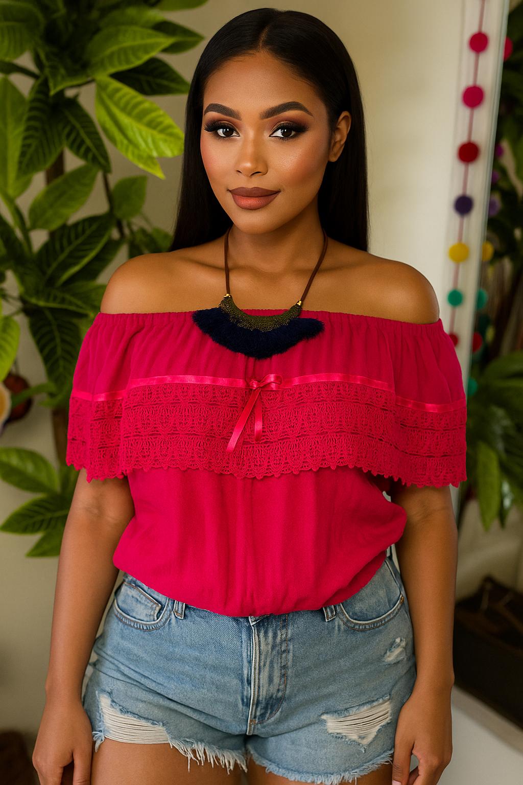 Image of Summer Loose Fit Top - Artisan Made Blouse - Fresh Trendy Top - S/M