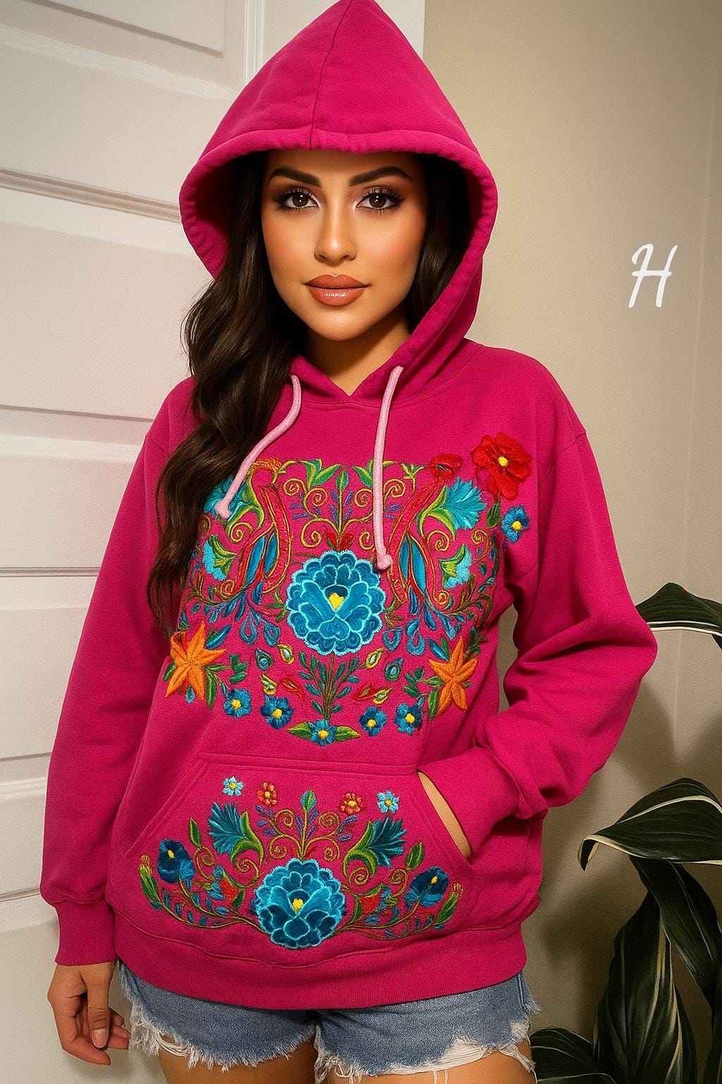 Medium size - Mexican Embroidered Pullover Sweaters - Floral Embroidered Sweaters