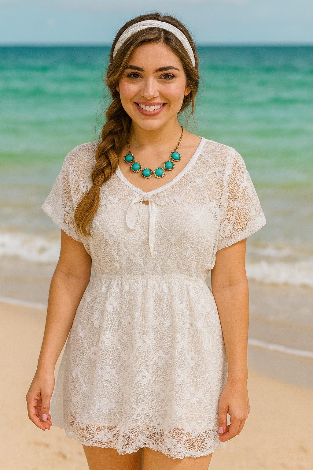 Image of Bikini Lace Cover Blouse