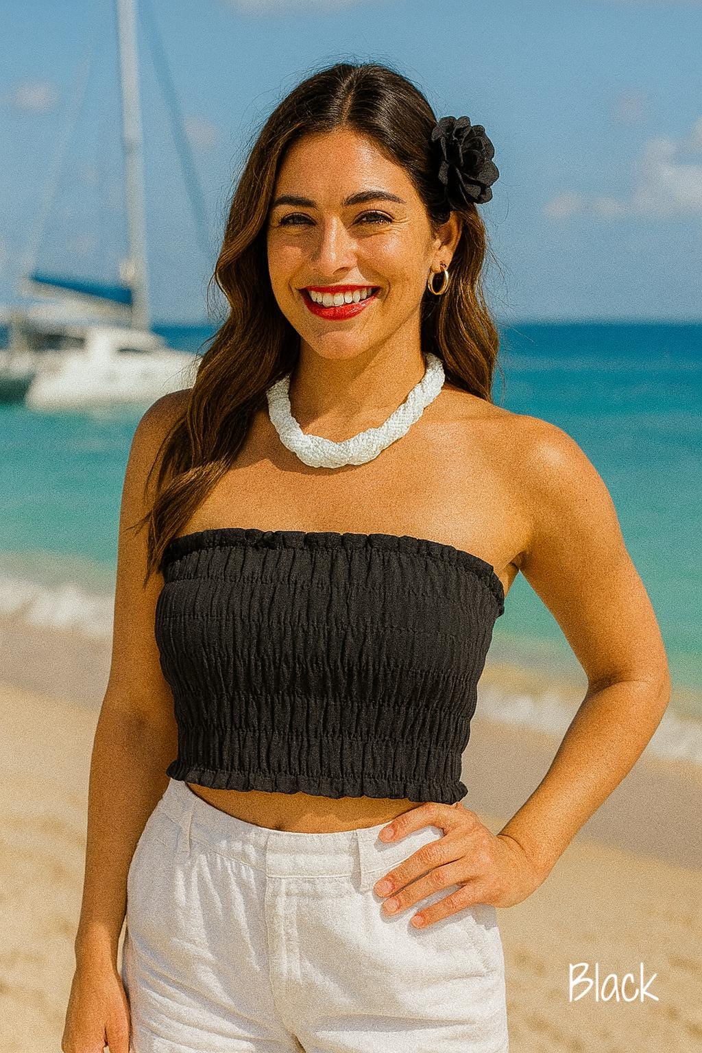 Trendy Artisan Made Crop Top - Elastic Cropped Blouse