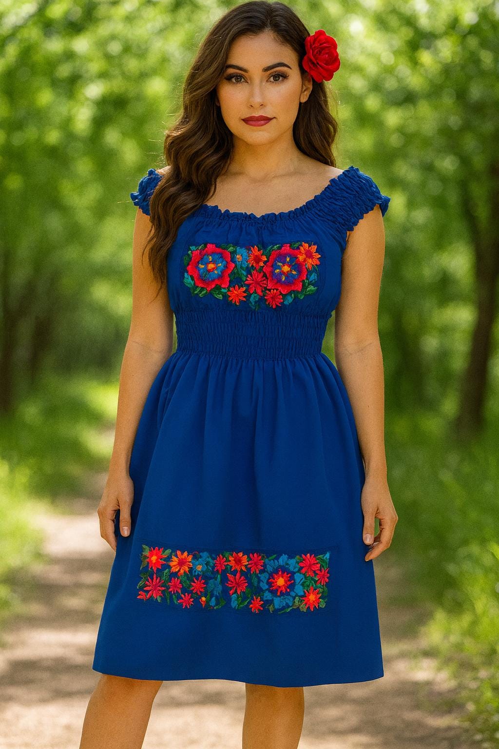 Beautiful Embroidered Sun Dress - Artisanal Embroidered Summer Dress