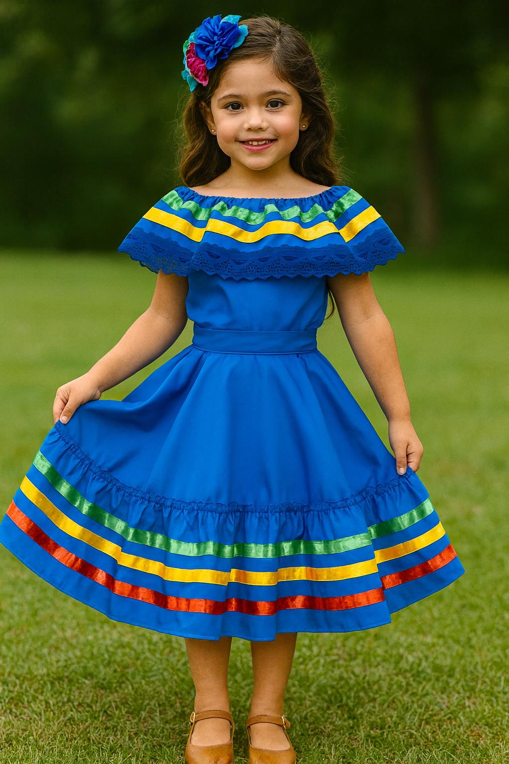 Image of Gorgeous Folk-Ribbon Girls 2 piece Outfit-Blouse & Skirt