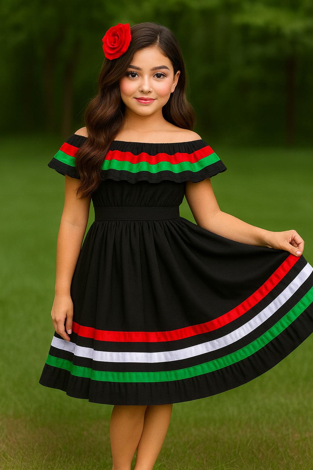 Gorgeous Folk-Ribbon Girls 2 piece Outfit-Blouse & Skirt