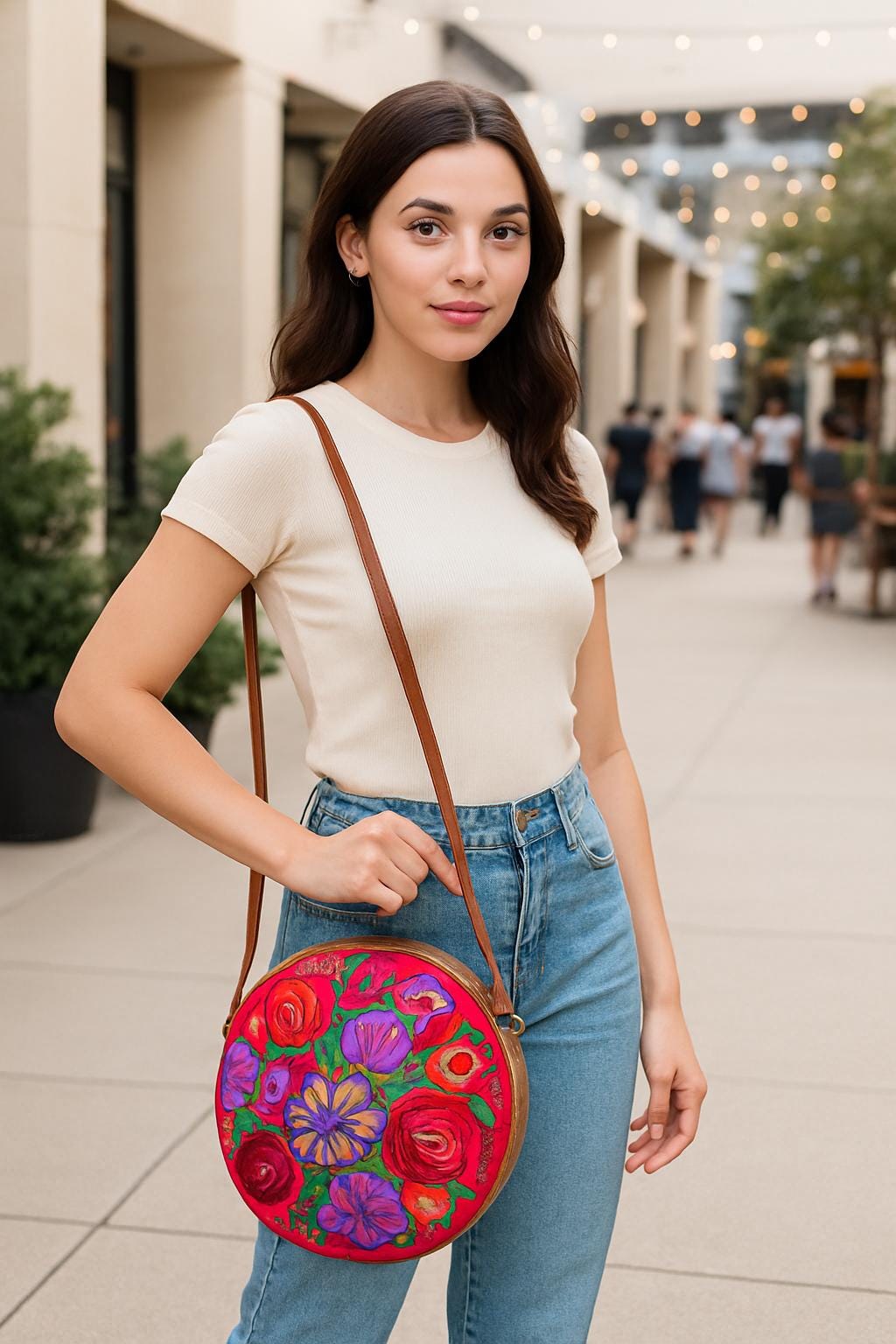 Image of Floral Embroidered Messenger Bags