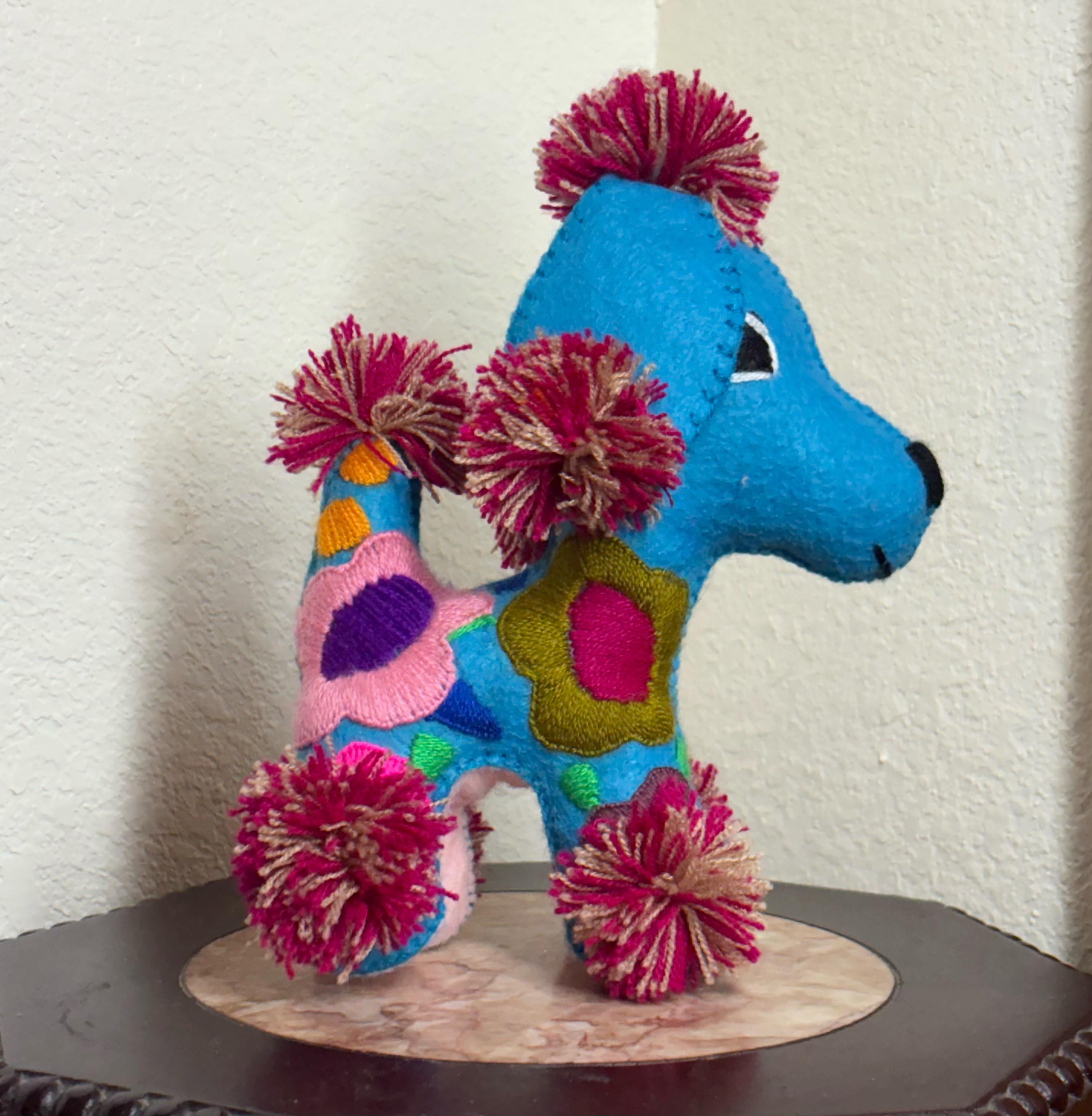 Image of Hand Embroidered Felt Stuffed Animal: Mexican Artisanal Decoration