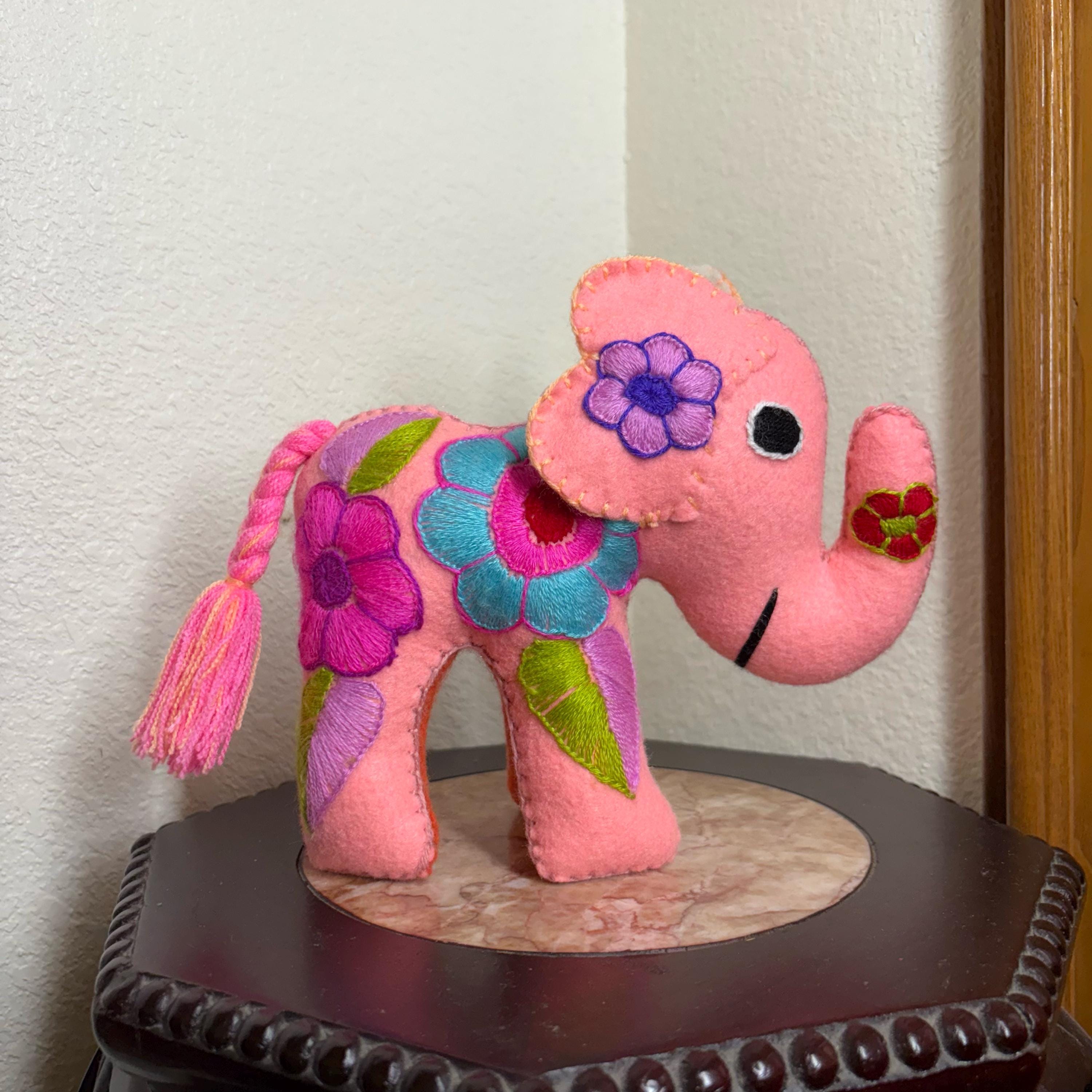 Hand Embroidered Felt Stuffed Animal: Mexican Artisanal Decoration