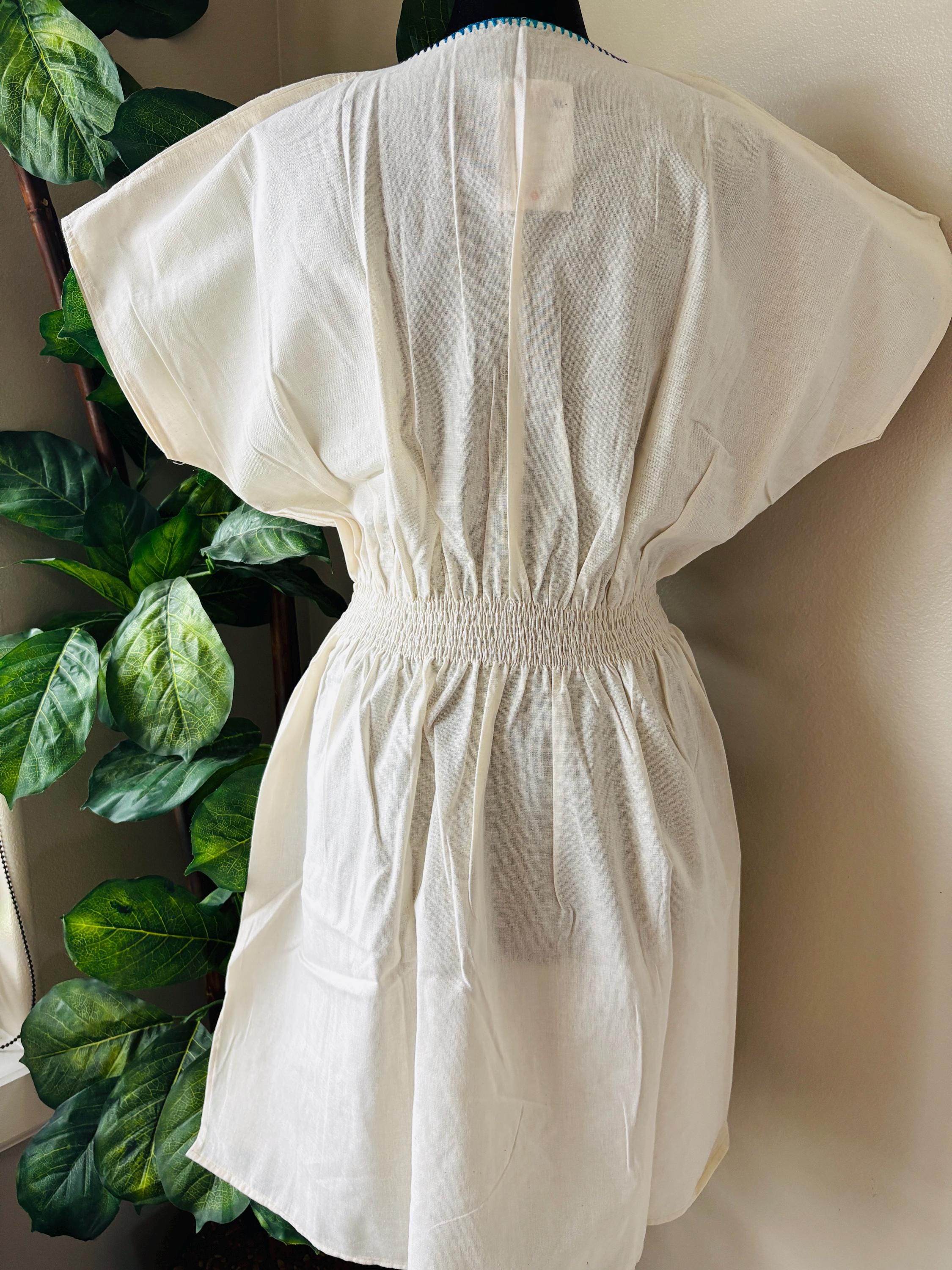 Image of Plus Size Embroidered Mexican Dress - Handmade Artisanal Dress