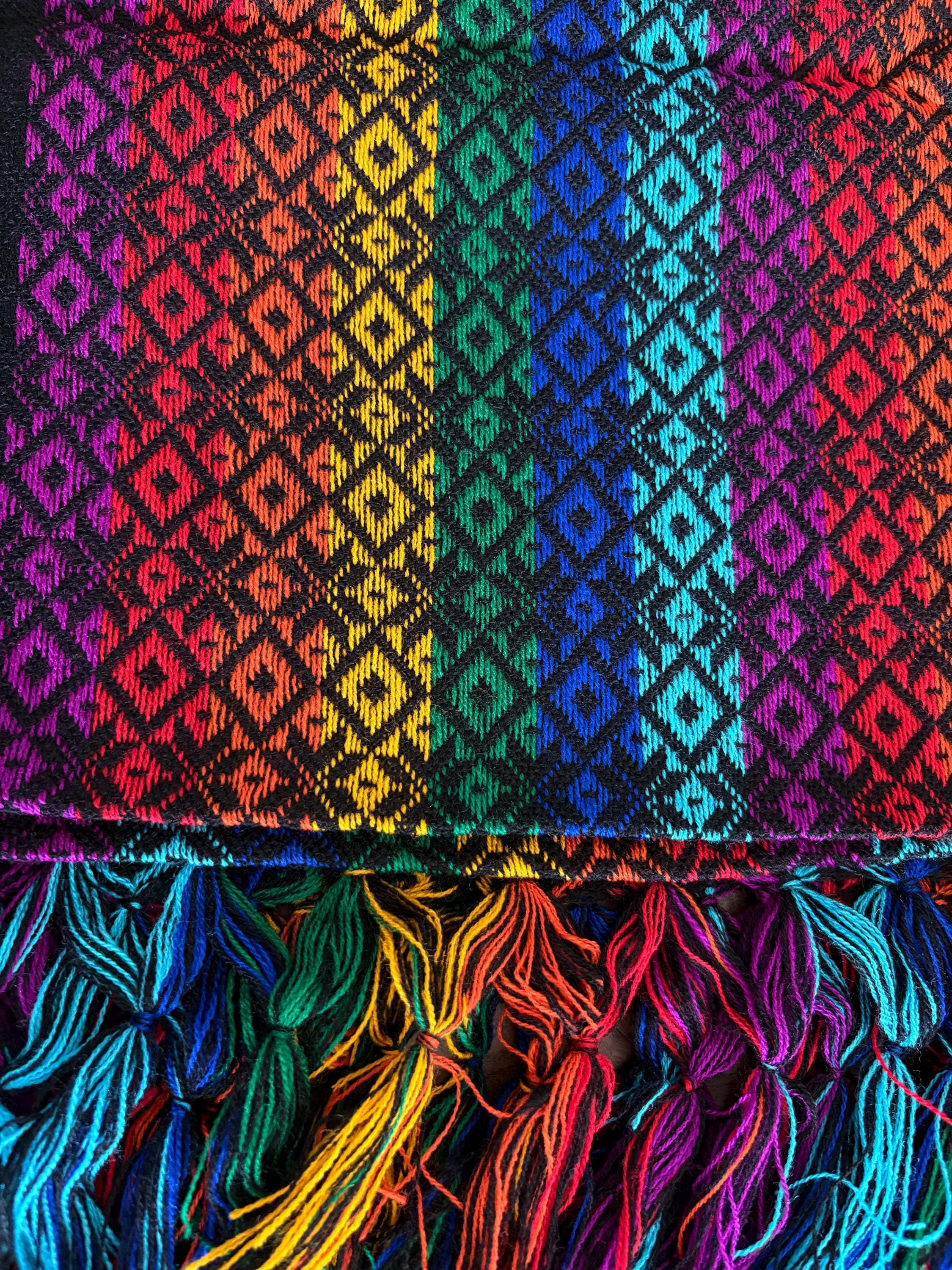 Image of Handmade Mexican Rebozo Shawl: Artisan Cotton Blend Wrap