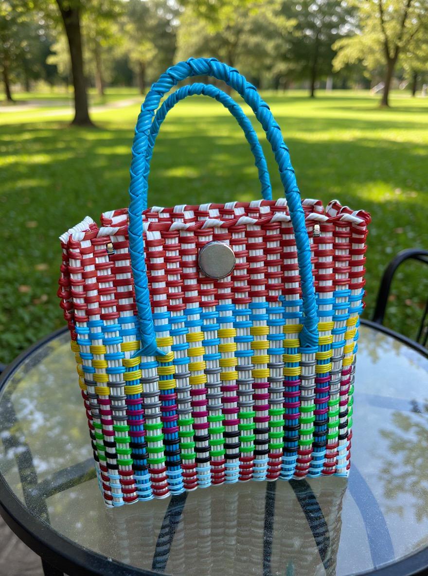 Image of Cute Handwoven Recycled top handle Bag - Artisan Made Purse from Chiapas, Mexico