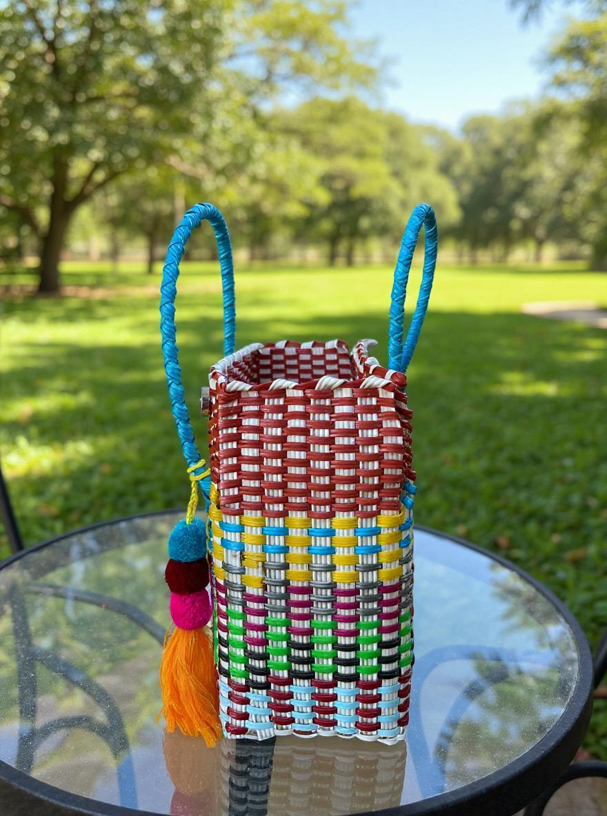 Cute Handwoven Recycled top handle Bag - Artisan Made Purse from Chiapas, Mexico