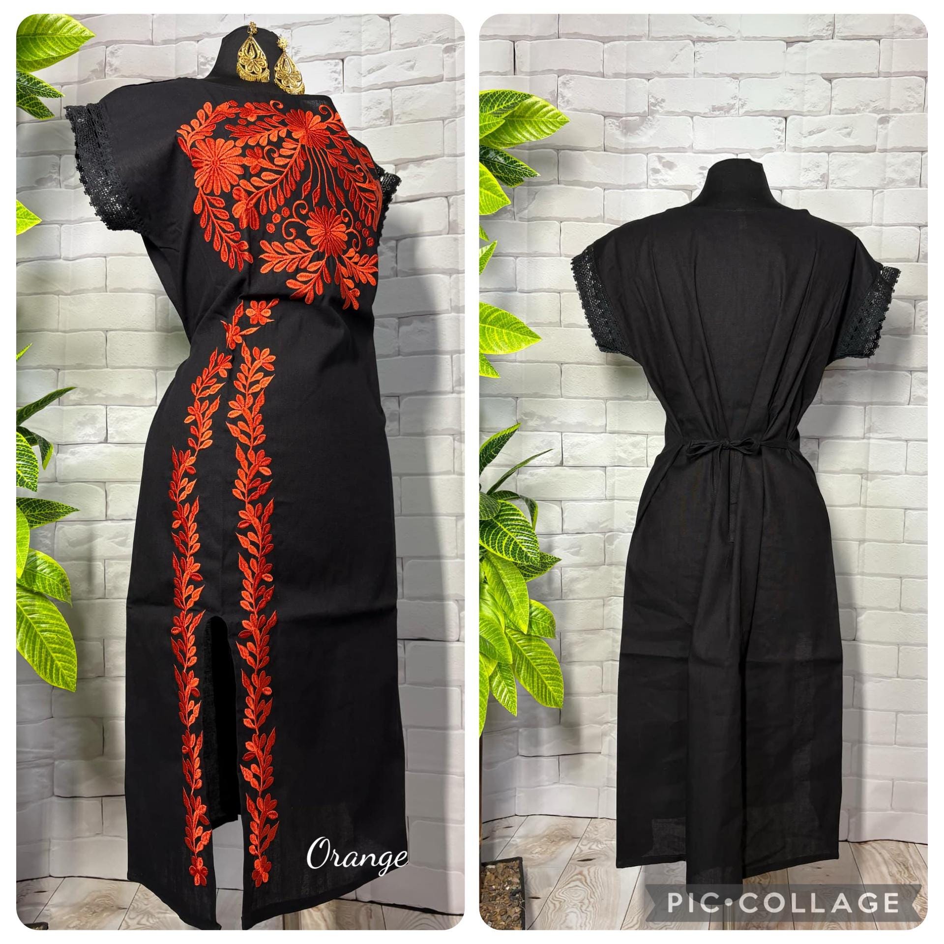 Image of Gorgeous Mexican Embroidered Dress - Handmade Artisanal Dress - Hand Embroidered Dress - M/L