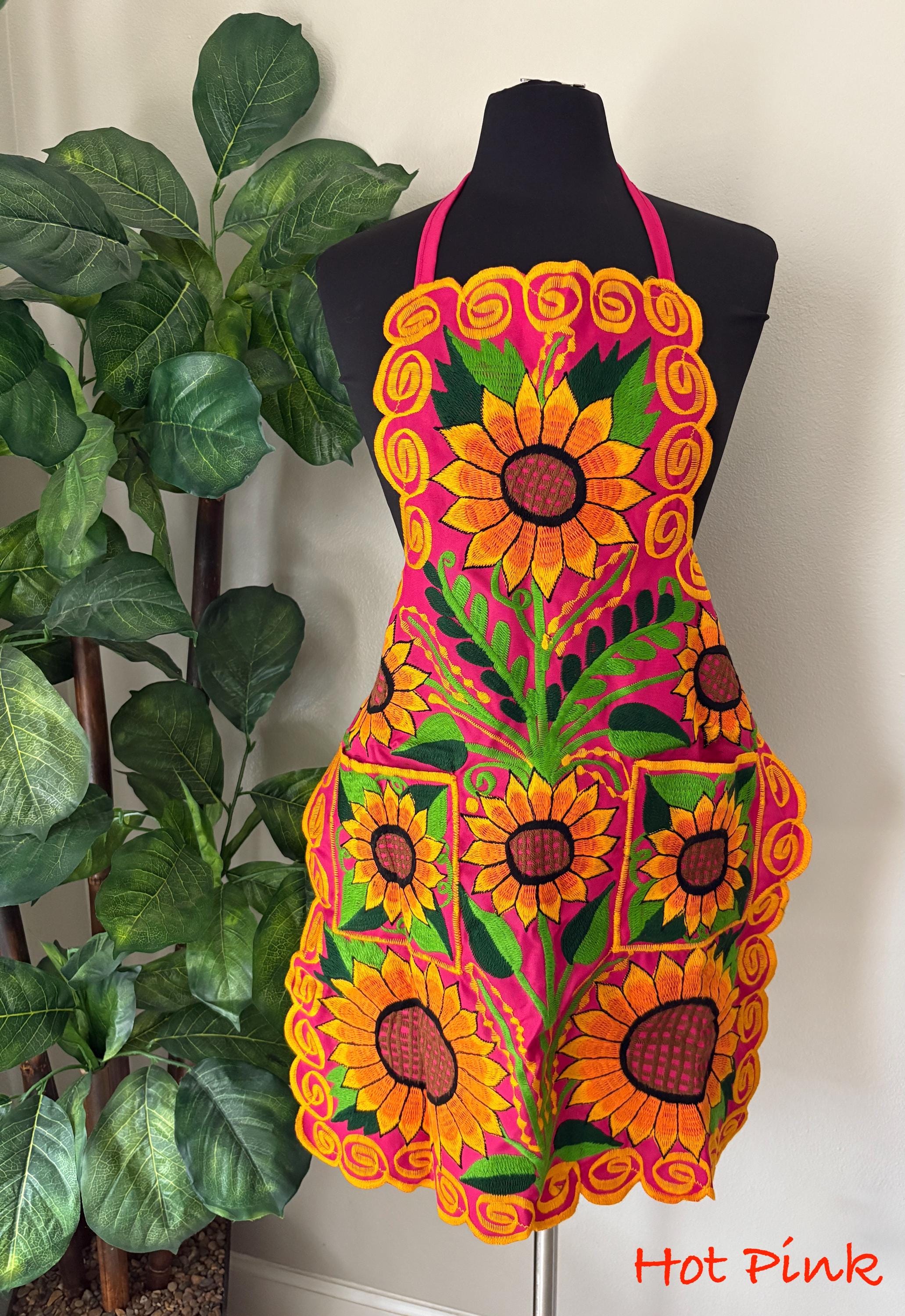 Image of Beautiful Chiapas Embroidered Aprons - Artisanal Aprons
