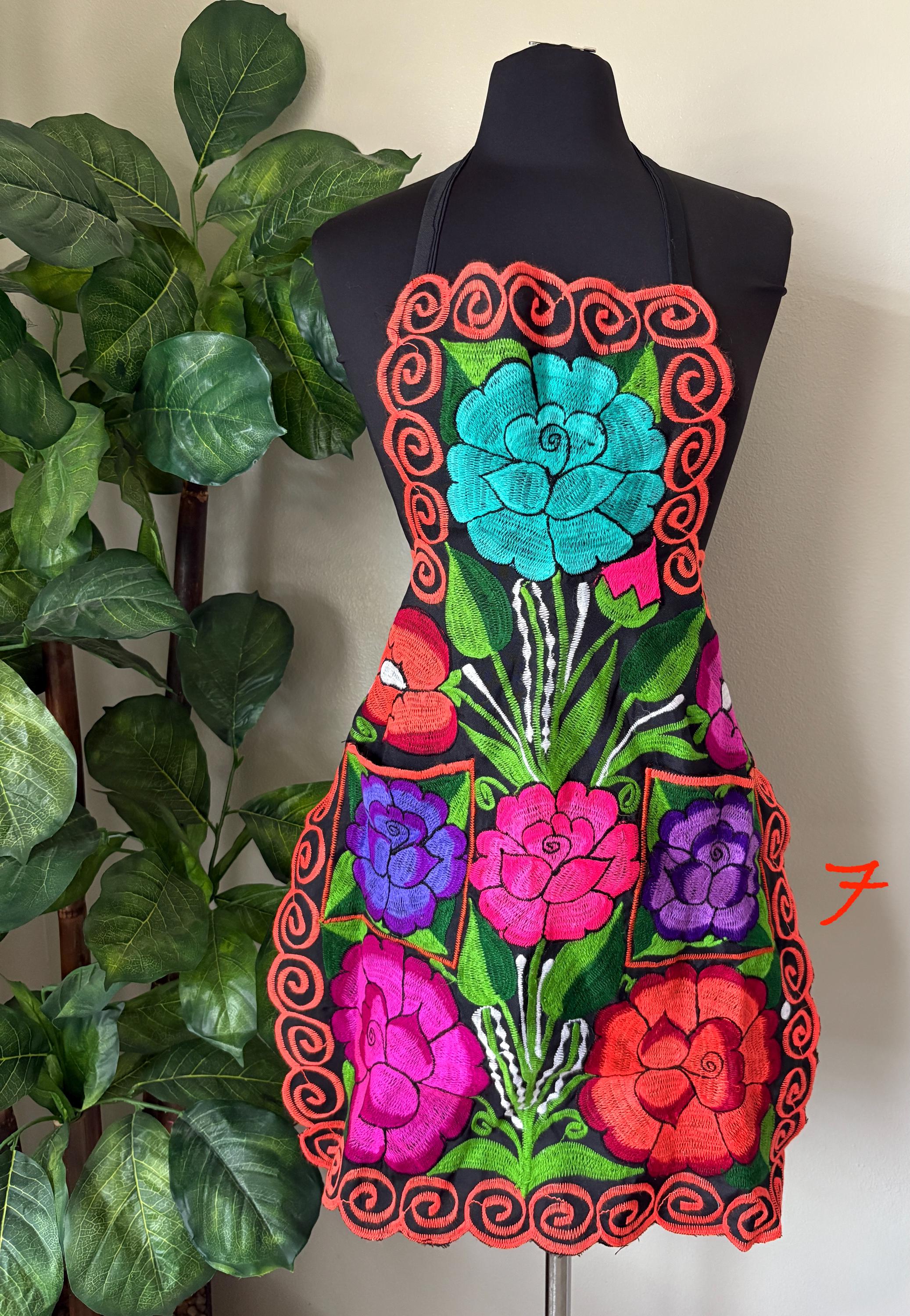 Beautiful Chiapas Embroidered Aprons - Artisanal Aprons