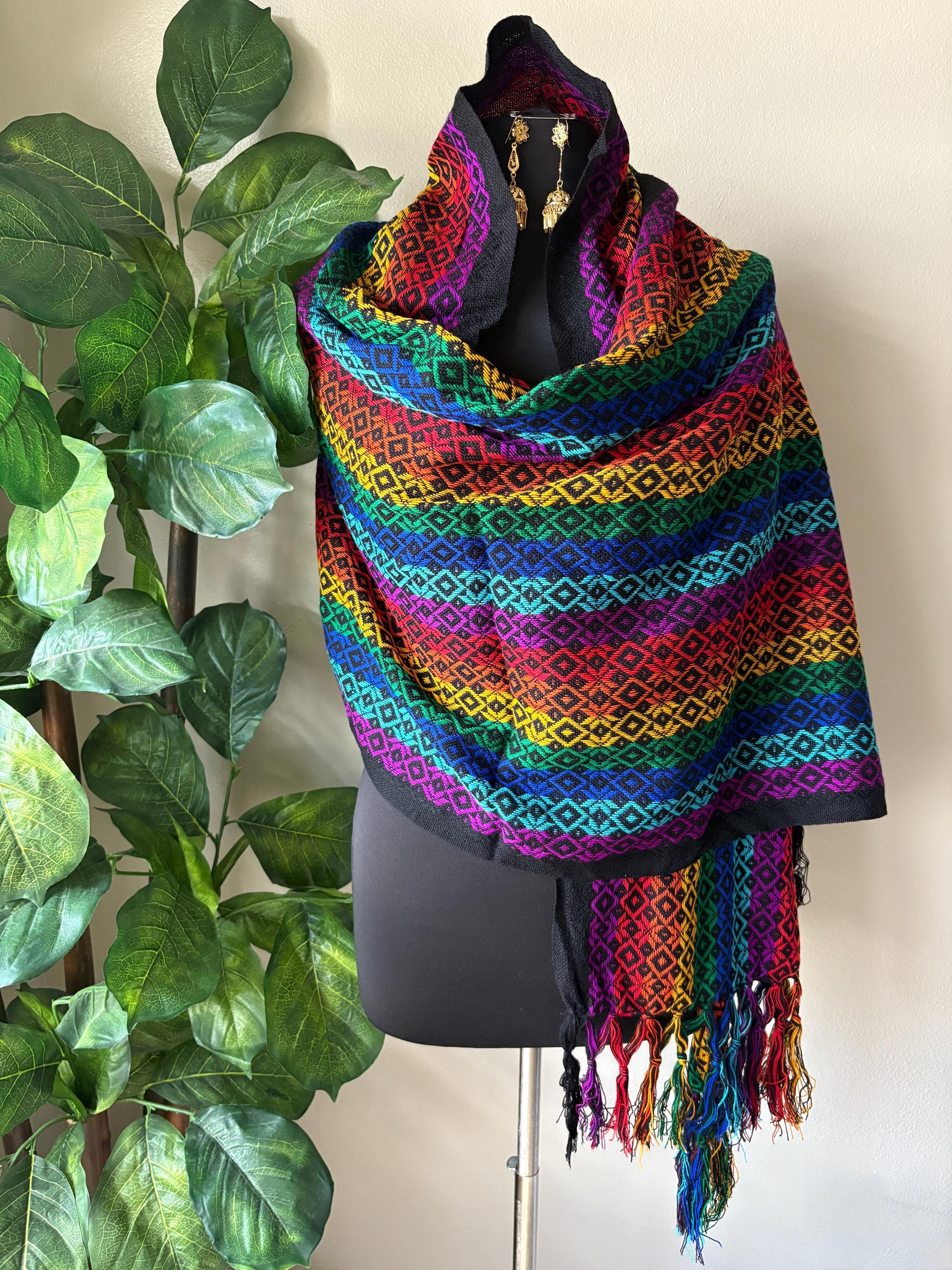 Image of Handmade Mexican Rebozo Shawl: Artisan Cotton Blend Wrap