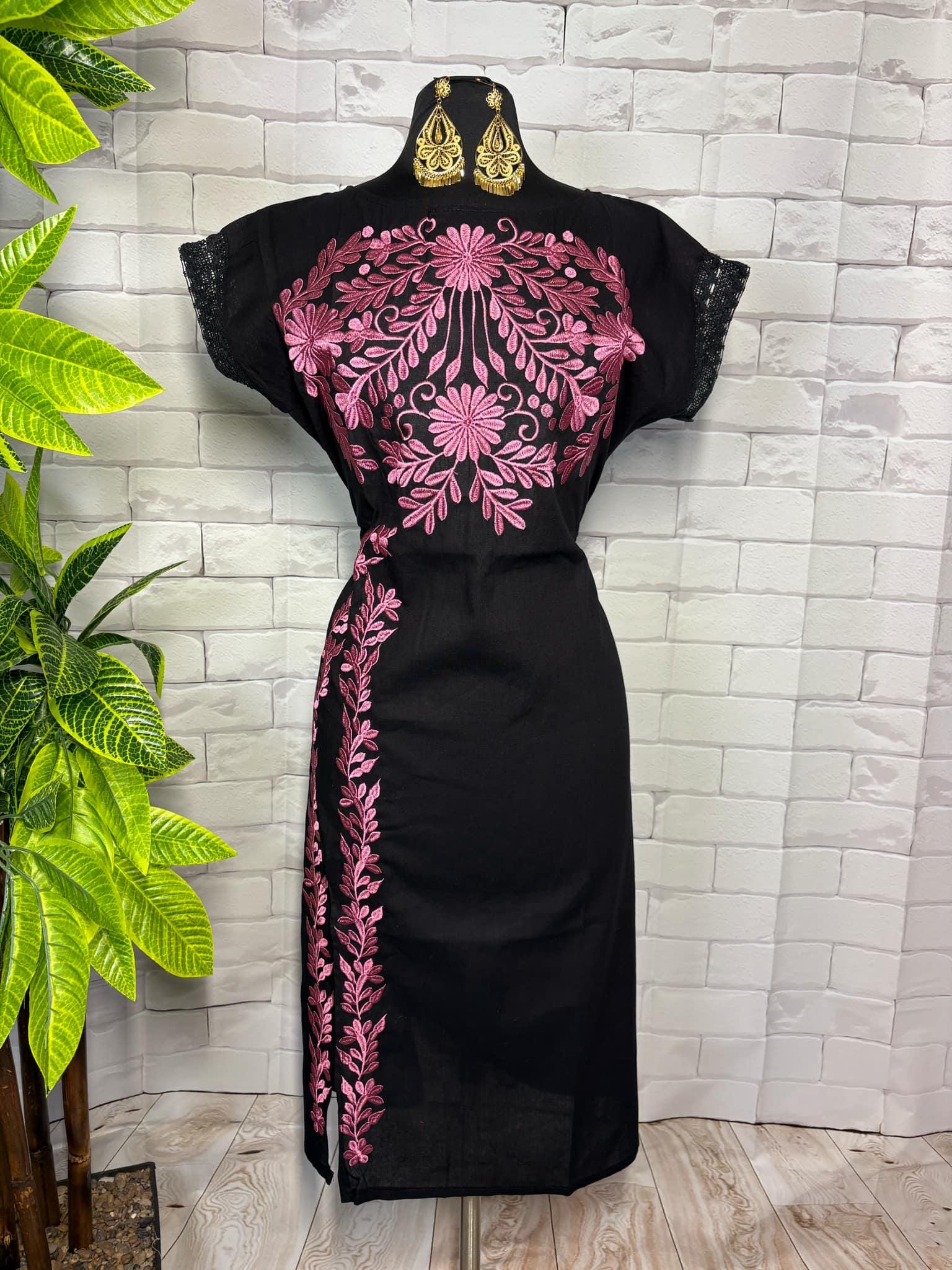 Gorgeous Mexican Embroidered Dress - Handmade Artisanal Dress - Hand Embroidered Dress - M/L