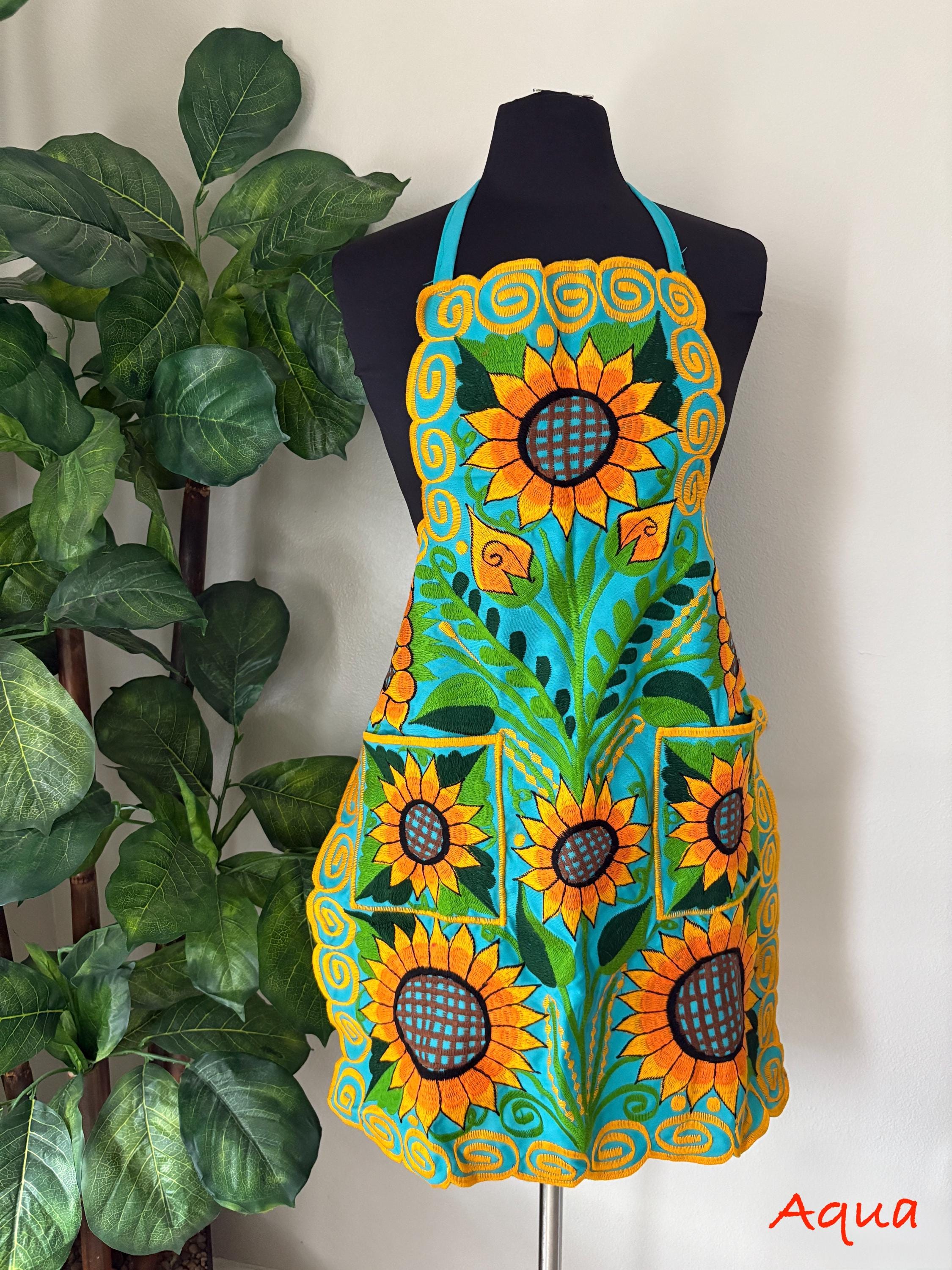 Image of Beautiful Chiapas Embroidered Aprons - Artisanal Aprons