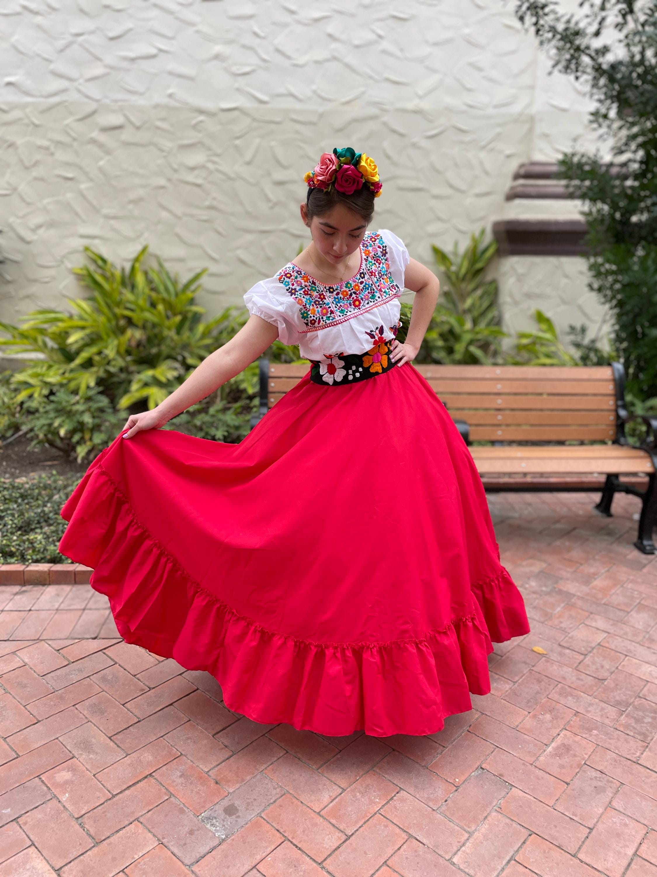 Adult Woman Folkloric Skirt - Traditional Folklorico Skirt