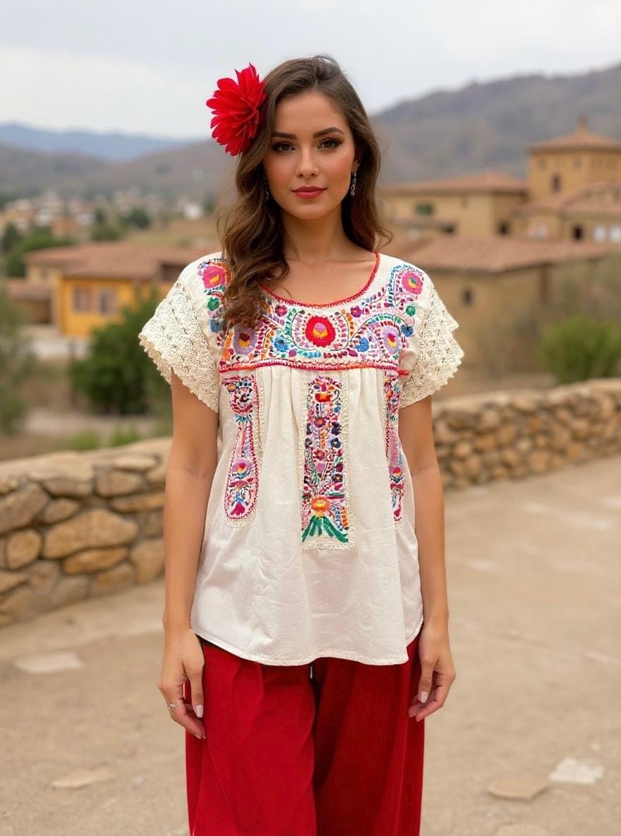 Image of Precious “Linda” Black Hand Embroidered with EXTRA Embroidered areas 