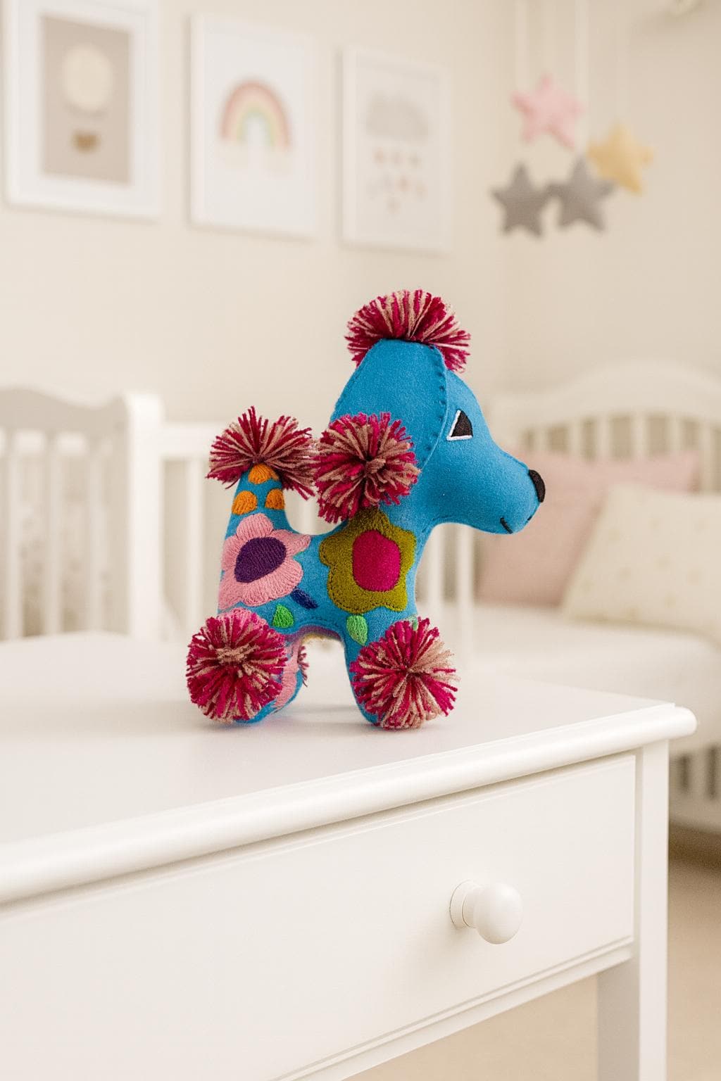 Image of Hand Embroidered Felt Stuffed Animal: Mexican Artisanal Decoration