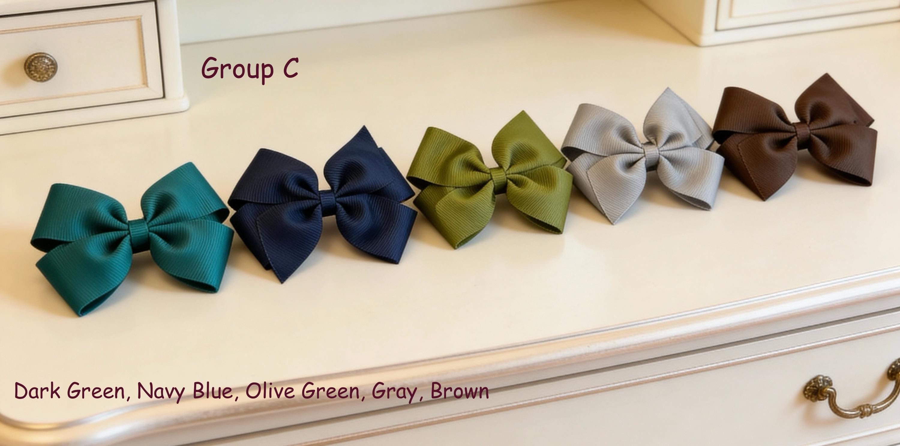 Image of Charming Set of 5 - 4 inch HairBows - Adorable Accessories for all ages, Everyone can use these beautiful Hair Bows