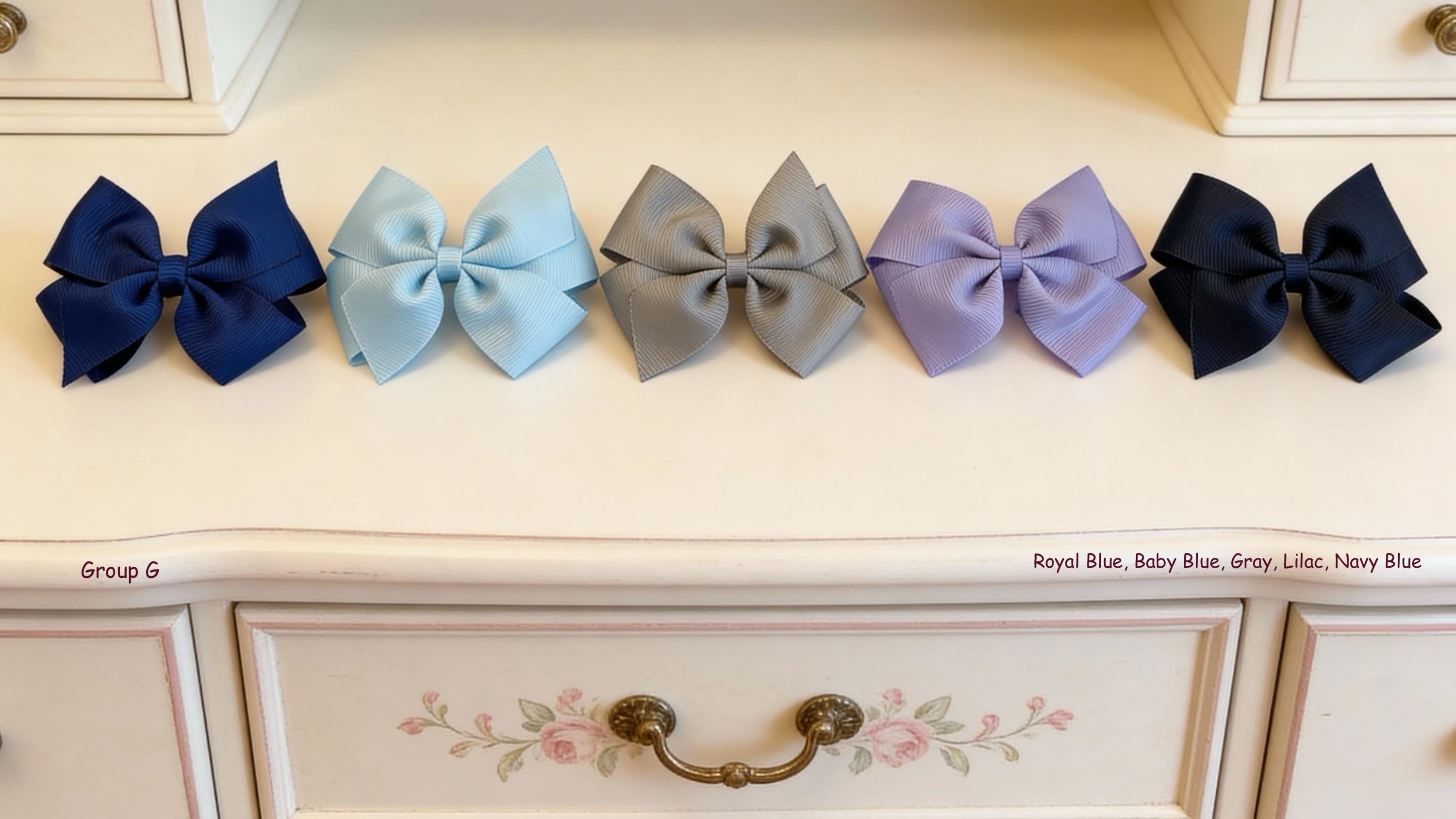 Image of Charming Set of 5 - 4 inch HairBows - Adorable Accessories for all ages, Everyone can use these beautiful Hair Bows