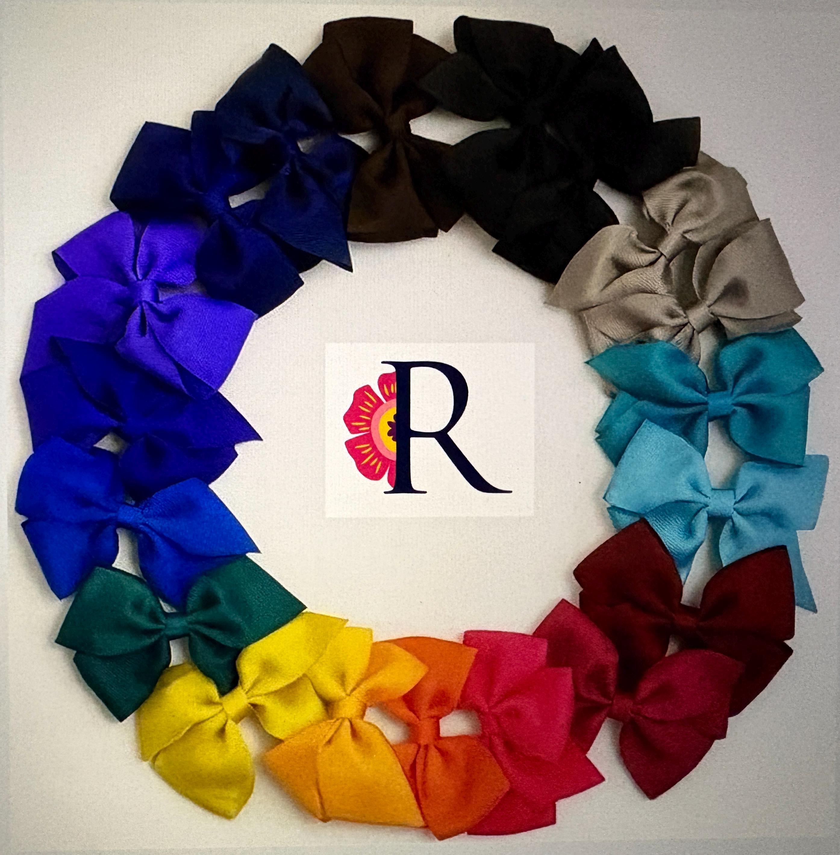 Image of Charming Set of 18 - 4 inch HairBows - Adorable Accessories for all ages, Everyone can use these beautiful Hair Bows