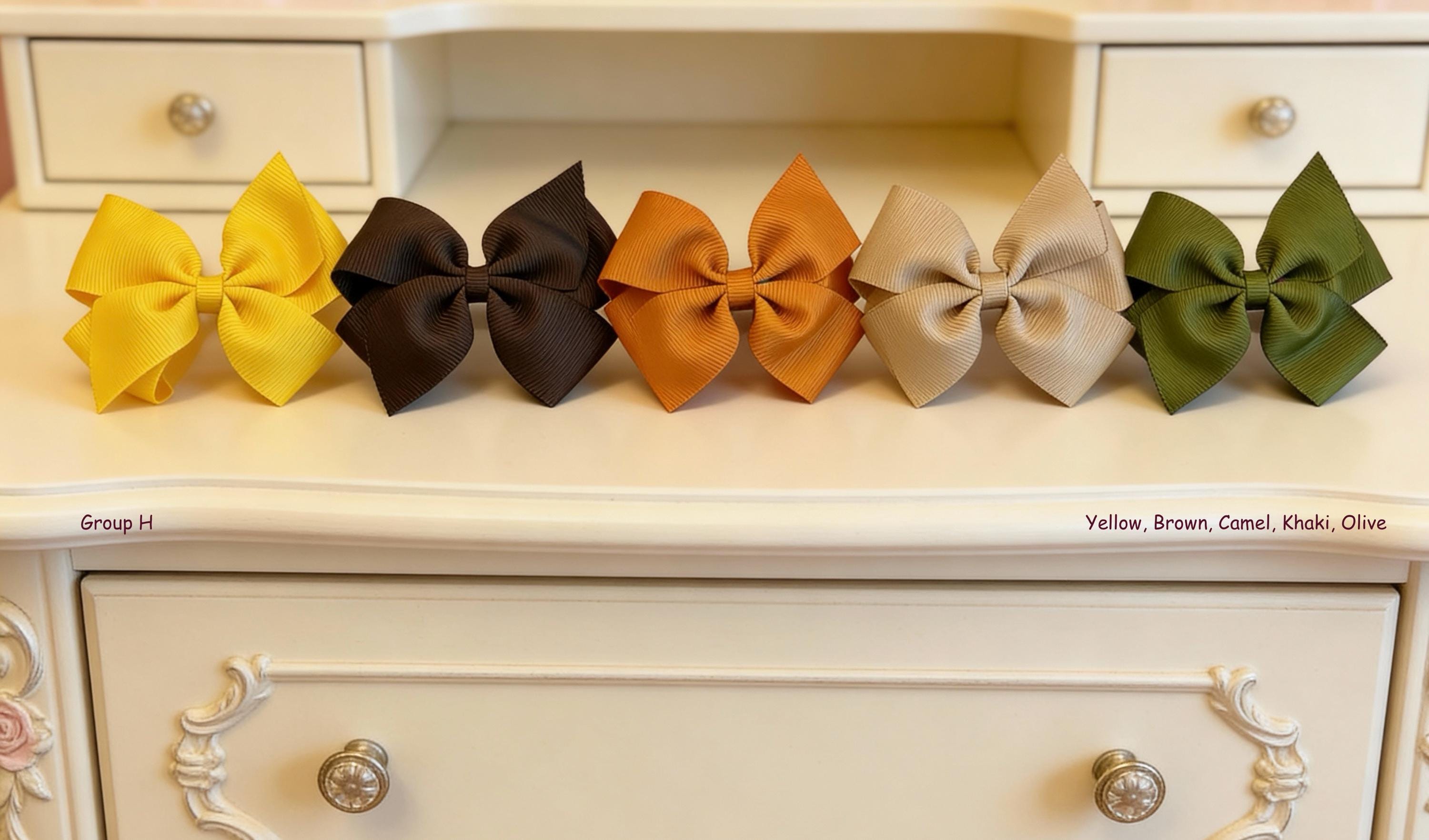 Image of Charming Set of 5 - 4 inch HairBows - Adorable Accessories for all ages, Everyone can use these beautiful Hair Bows