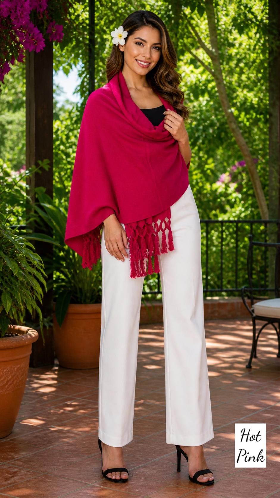 Image of Handmade Mexican Rebozo Shawl: Artisan Cotton Blend Wrap