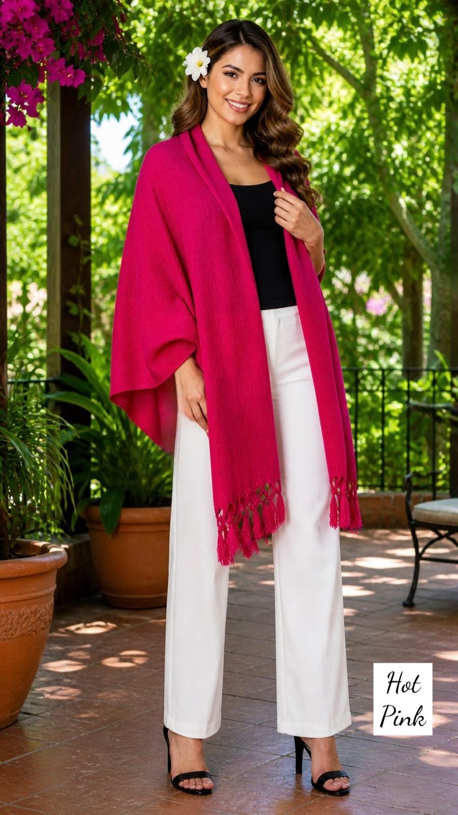 Image of Handmade Mexican Rebozo Shawl: Artisan Cotton Blend Wrap