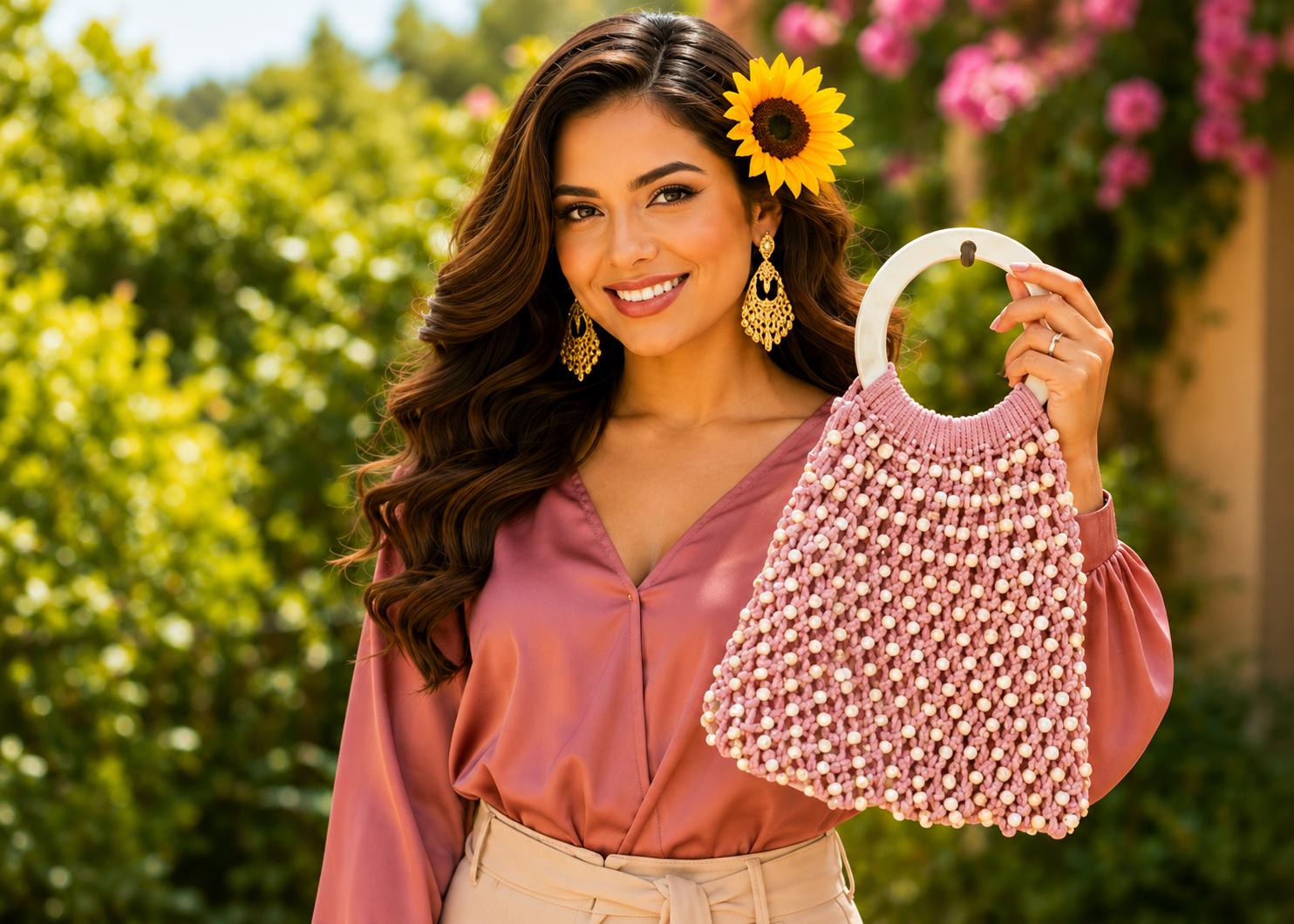 Image of Beautiful Handmade Beaded Boho Purse