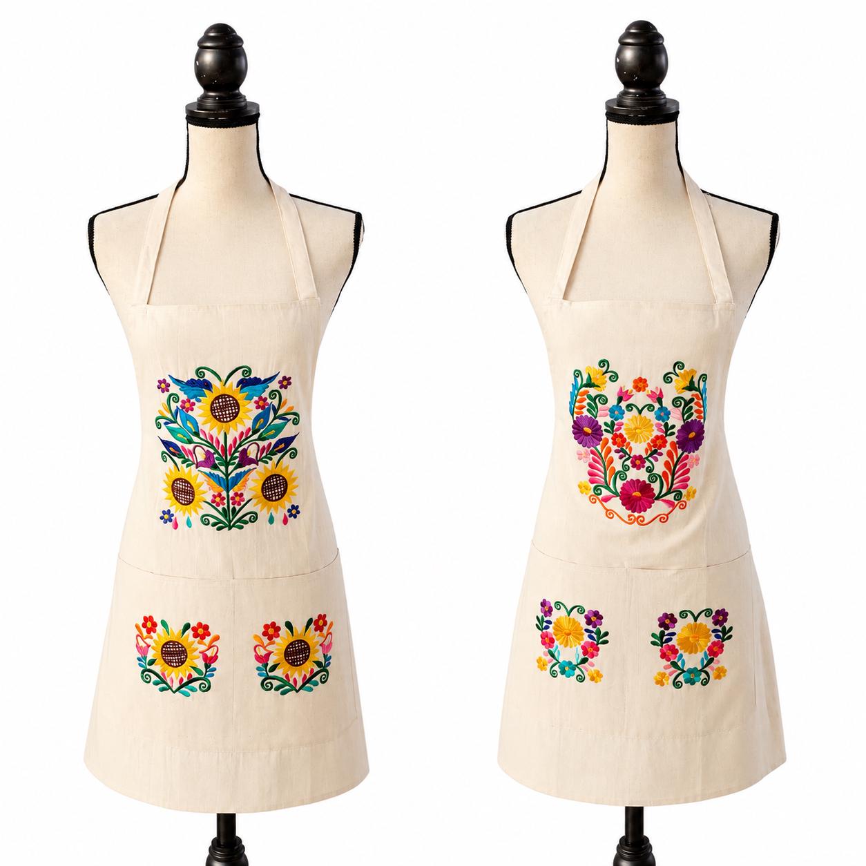 Image of Beautiful Embroidered Aprons - Artisanal Aprons in Manta fabric