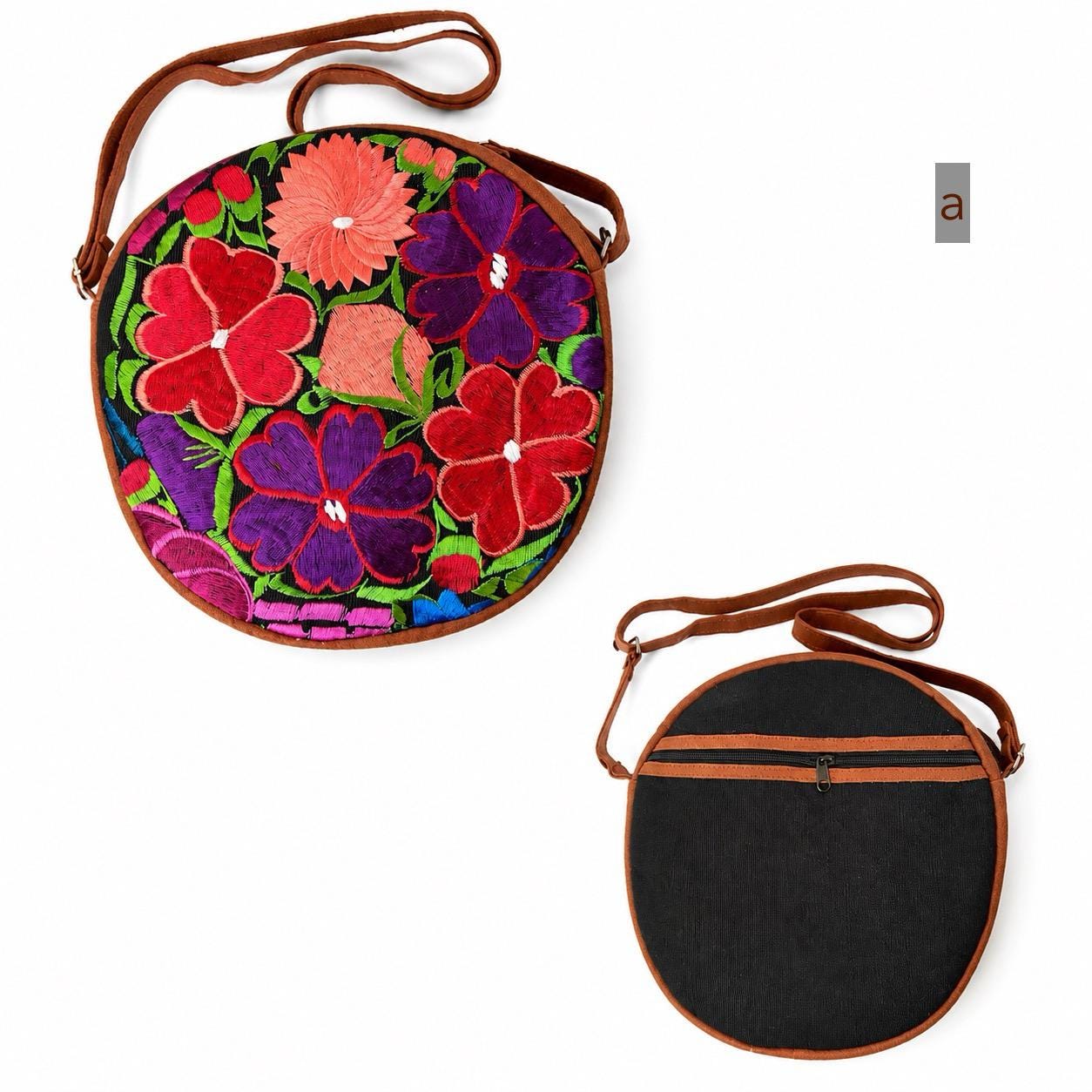 Image of Floral Embroidered Messenger Bag