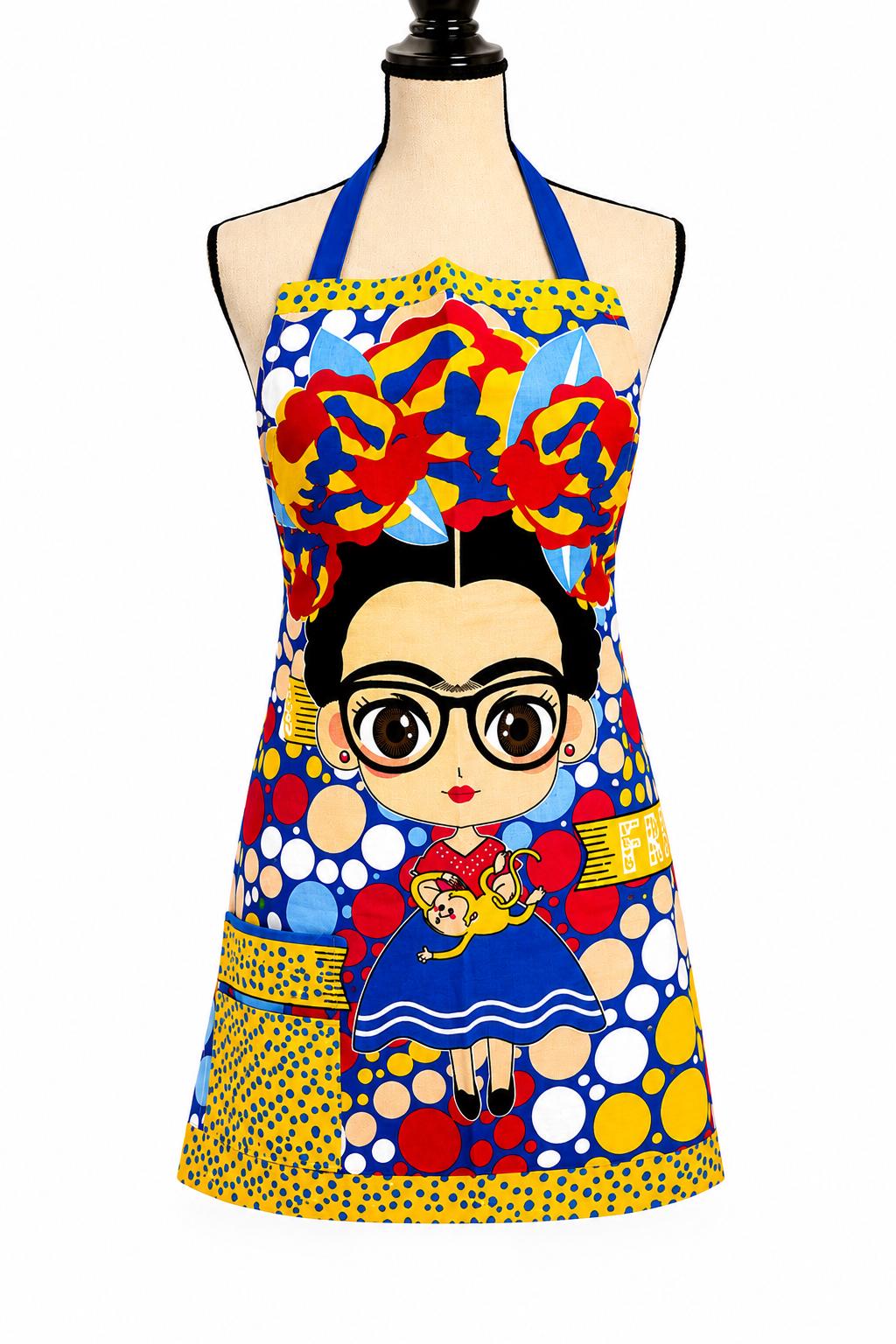 Image of Beautiful Frida Print Aprons - Artisanal Aprons