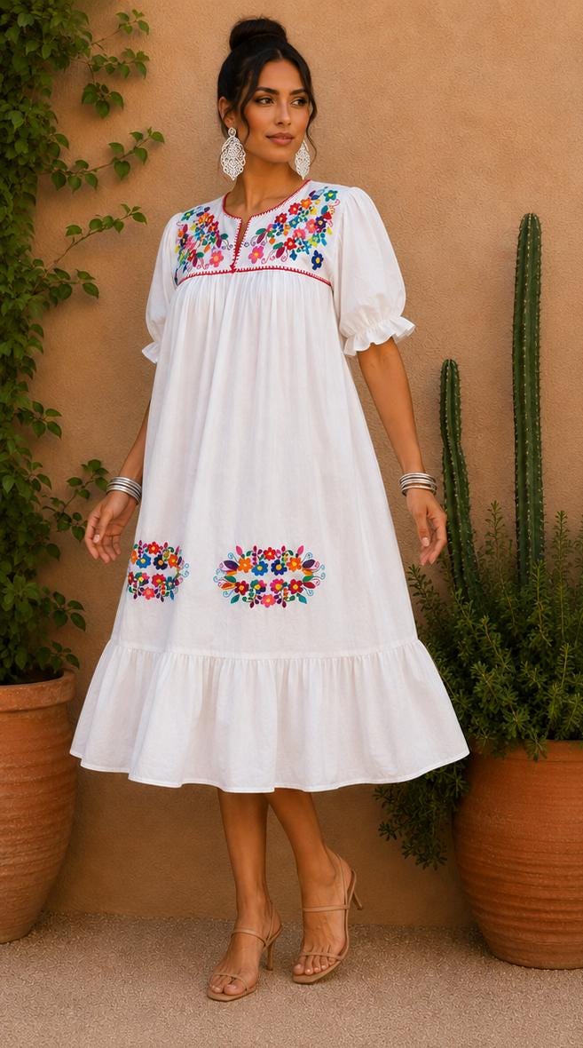 Image of Handmade Embroidered Maxi 