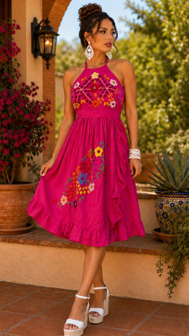 Image of Small Mexican Embroidered Halter 