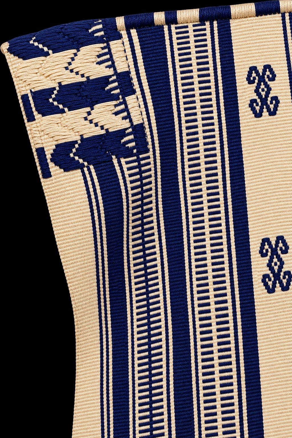 Image of Handmade Oaxaca Huipil Dress | Khaki & Navy blue colors Artisan Mexican Tunic, Boho Resort Wear