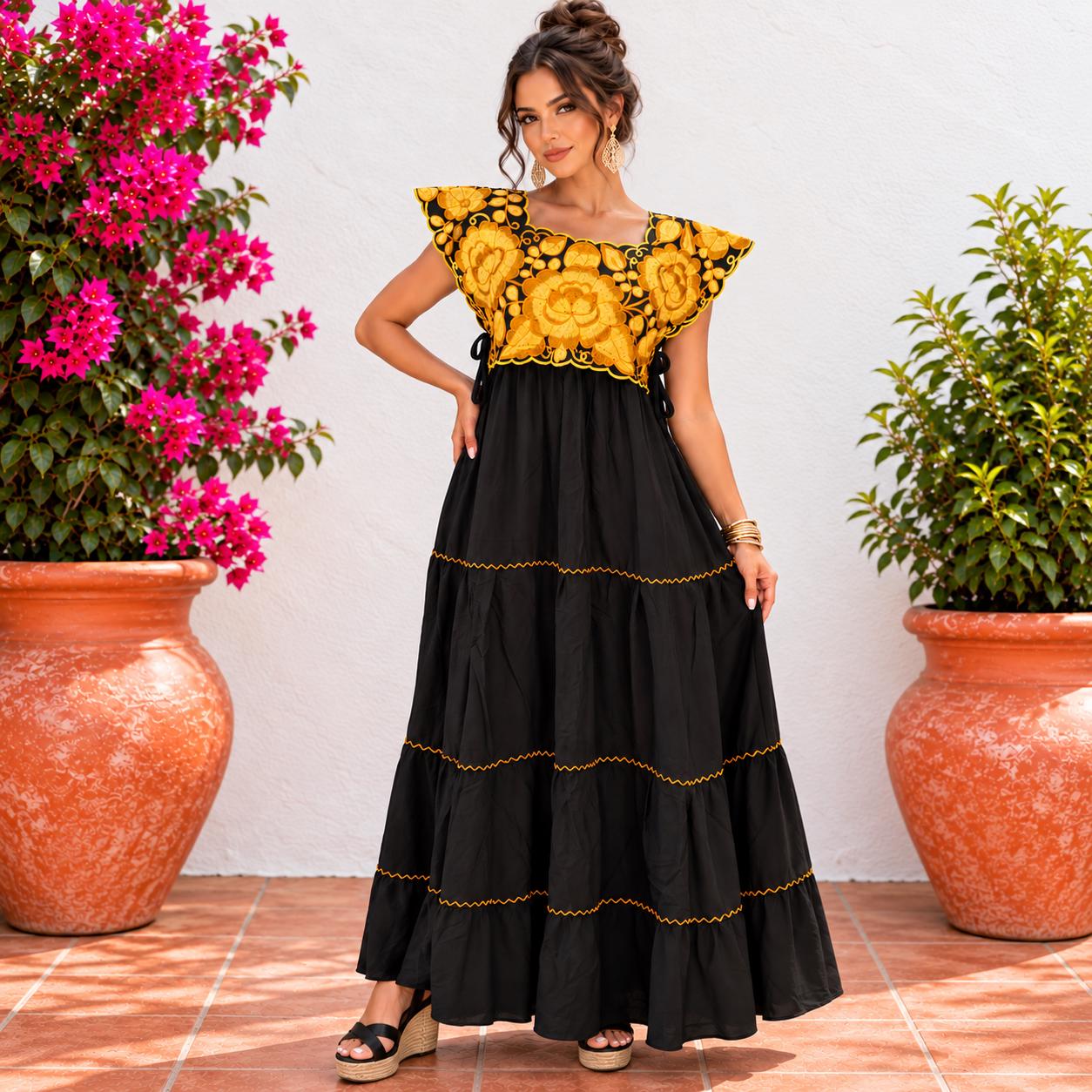 Image of Handmade Yellow & Black Oaxacan 