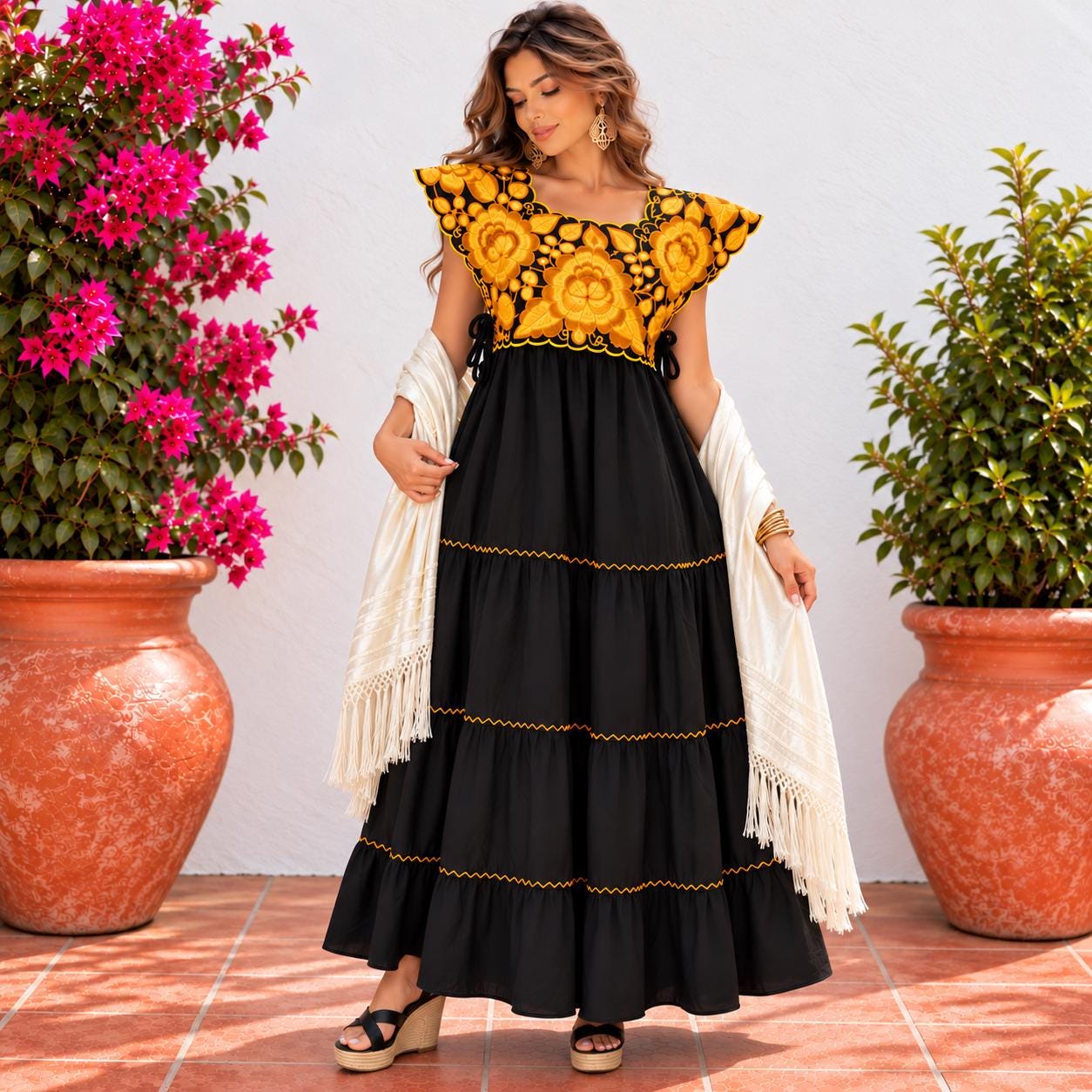 Image of Handmade Yellow & Black Oaxacan 