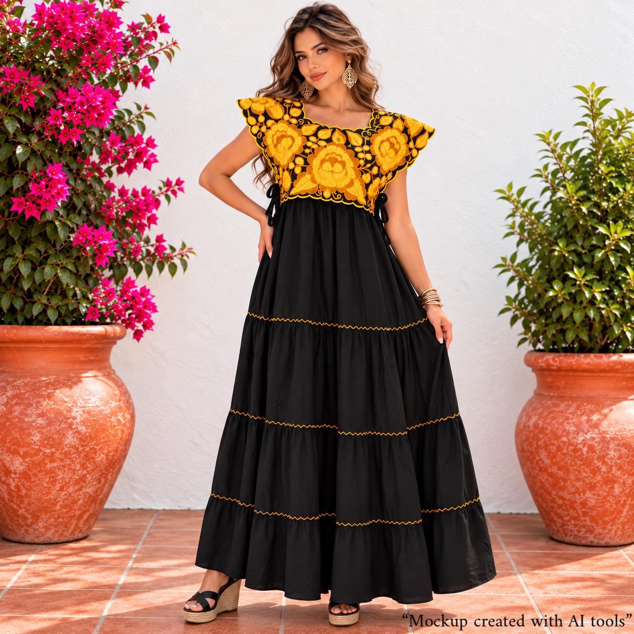 Image of Handmade Yellow & Black Oaxacan 
