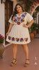 Plus Size Embroidered Mexican Dress – Floral Oaxaca Boho Style Vacation Outfit
