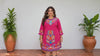 Plus Size Mexican Embroidered Tunic Dress, Fiusha Floral Folk Art, Boho Fiesta Outfit