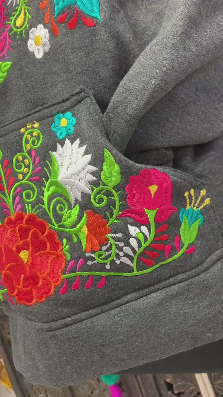 Image of 1X Mexican Embroidered Pullover Sweaters - Floral Embroidered Sweaters