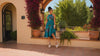 Mexican Embroidered Halter "Bonita" Dress, Small size, Teal Dress, Handmade Floral Midi Dress, Mexican Artisan Party Vacation Dress