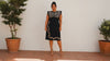 2X Mexican Embroidered "Dulce" Dress, Black Plus Size Fiesta Dress, Handmade Floral Artisan Dress, Elegant Mexican Party Date Night Outfit